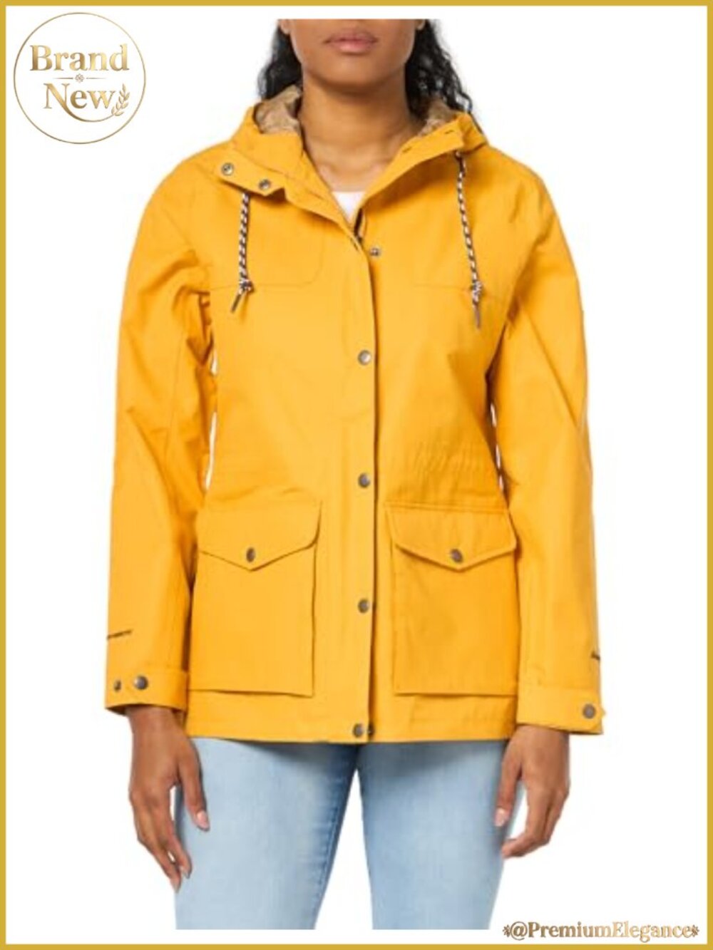 Waterproof Hooded Rain Jacket with Adjustable Hood